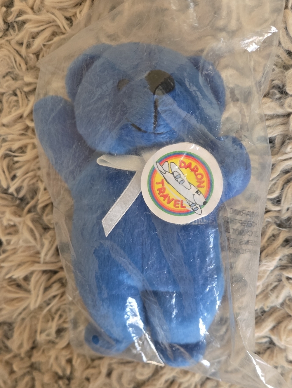 NWT Continental Airlines Vintage Collectible Blue Daron Bear